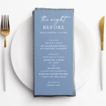 Night Before. Dusty Blue Rehearsal Dinner Template<br><div class="desc">Dusty blue rehearsal dinner menu with a soft coastal feel,  perfect for nautical or beach themed weddings. This minimalist night before dinner pastel template is fully editable and easy to personalize. Great for modern,  rustic,  or seaside celebrations. Matching stationery available in my store.</div>