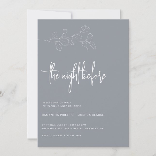 Night Before Foliage Rehearsal Dinner Invitation (Front)