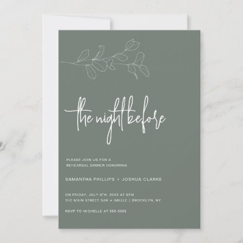 Night Before Foliage Rehearsal Dinner Invitation