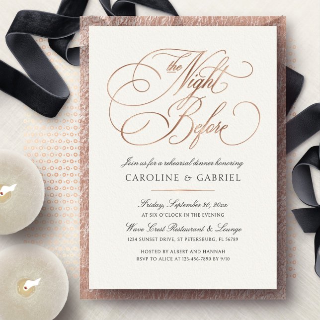 Night Before Formal Rehearsal Dinner Foil Invitation (Creator Uploaded)
