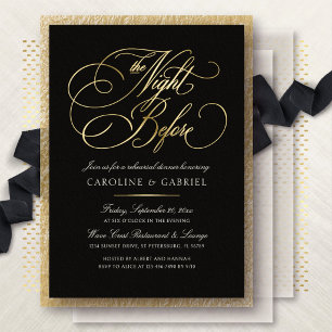 Night Before Formal Rehearsal Dinner Foil Invitation
