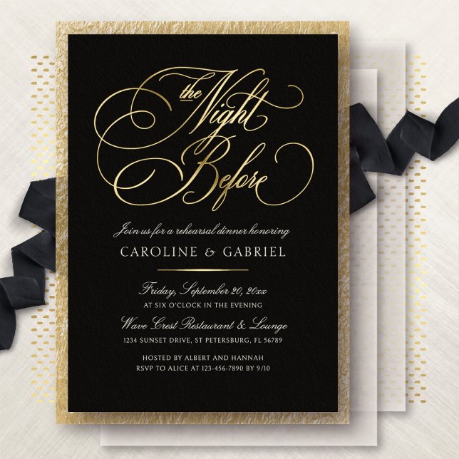Night Before Formal Rehearsal Dinner Foil Invitation (Creator Uploaded)