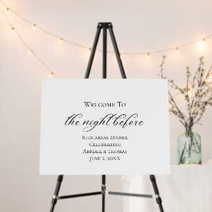 Night Before Minimal Rehearsal Dinner Welcome Sign