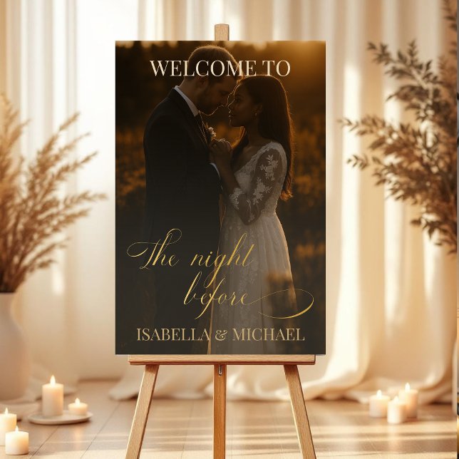 Night Before Photo Script Wedding Welcome Foam Board (Creator Uploaded)