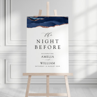 Night before simple black script wedding sign