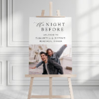 Night before simple photo wedding sign