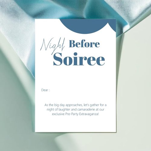 Night Before Soiree white minimal Design Invitation