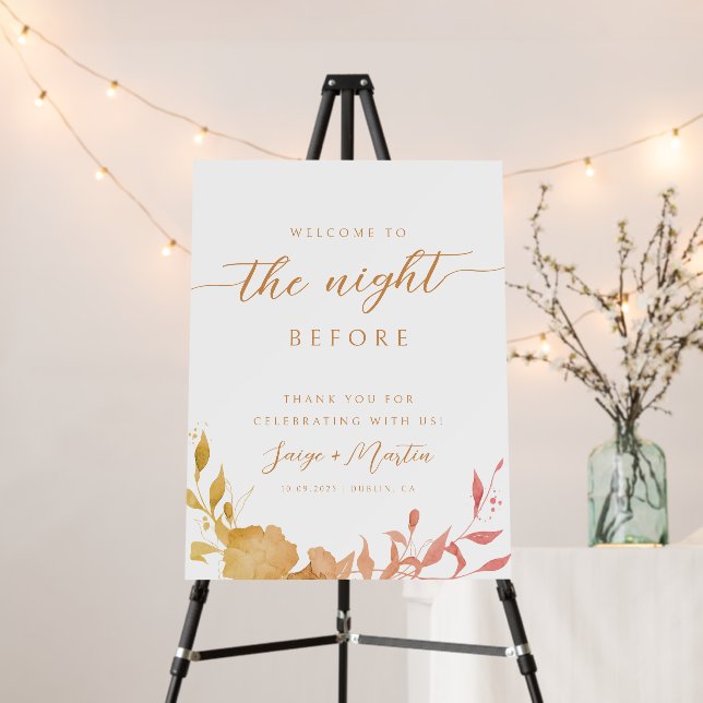 Night Before Wedding Rehearsal Dinner Welcome Sign (In Situ (Stand))