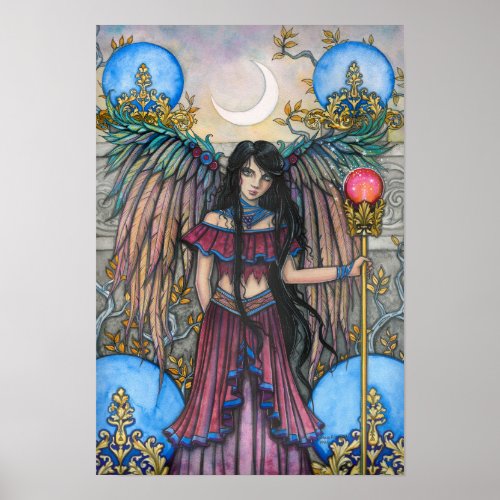 Night Bird Fantasy Fairy Art by Molly Harrison Poster