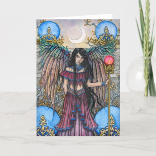 Night Bird Fantasy Fairy Art by Molly Harrison Thank You Card