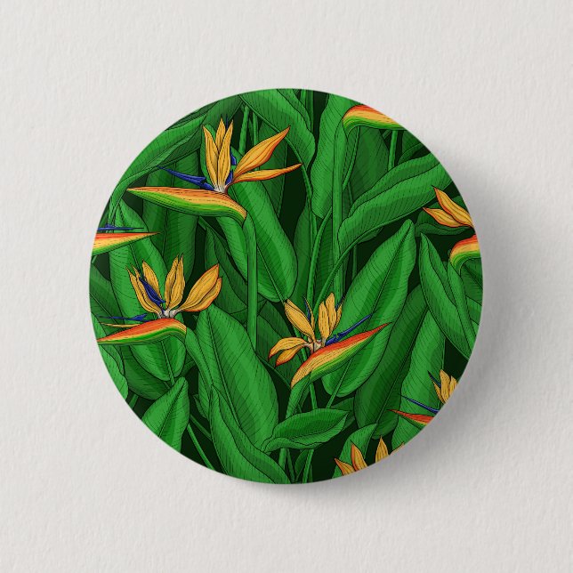 Night bird of paradise garden button (Front)