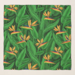 Night bird of paradise garden scarf<br><div class="desc">Hand drawn seamless pattern with bird of paradise flowers</div>