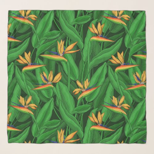 Night bird of paradise garden scarf