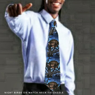 Night Birds On Watch Neck Tie