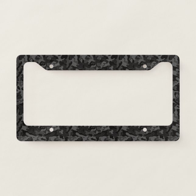 Night Black Camouflage. Camo your License Plate Frame (Front)