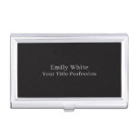 Night Black Plain Elegant Professional Modern Business Card Case