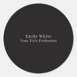 Night Black Plain Elegant Professional Modern Classic Round Sticker