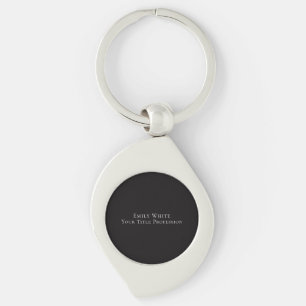 Night Black Plain Elegant Professional Modern Keychain