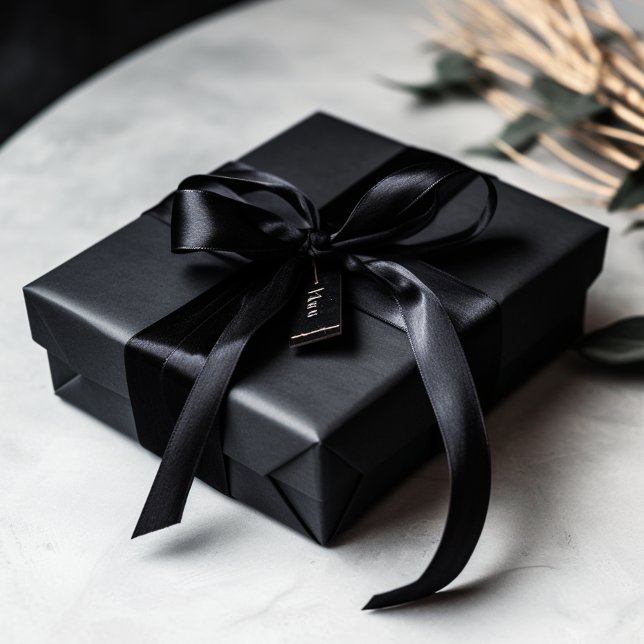 Night Black Solid Color Satin Ribbon (Creator Uploaded)