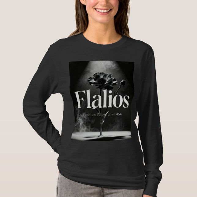 Night Bloom Dark Floral Aesthetic T-Shirt (Front)
