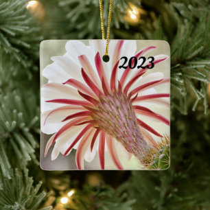 Night blooming cactus flower ceramic ornament