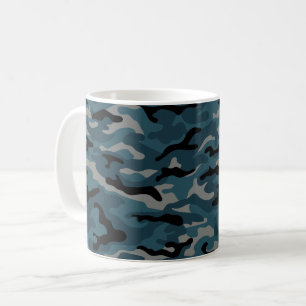 Night Blue Camo Camouflage Coffee Mug