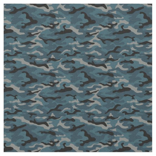 Night Blue Camo Camouflage  Fabric