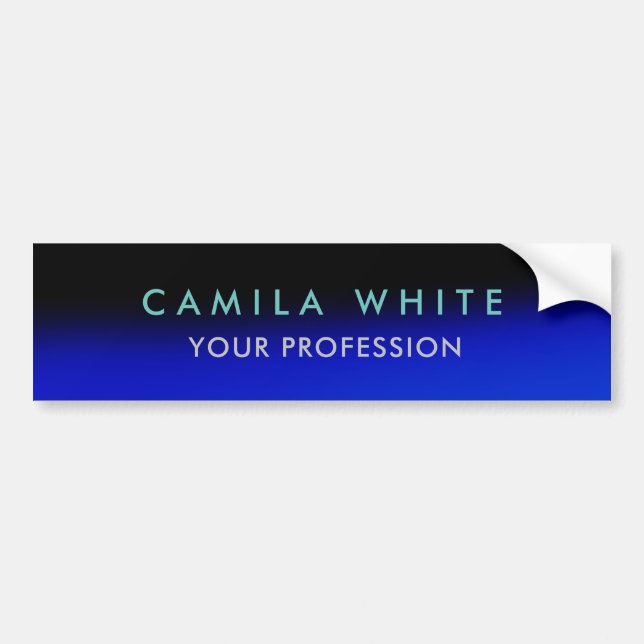 Night Blue Elegant Professional Classy Business Bumper Sticker (Front)