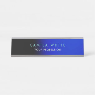 Night Blue Elegant Professional Classy Business Desk Name Plate