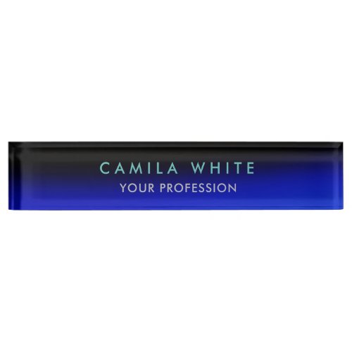 Night Blue Elegant Professional Classy Business Desk Name Plate