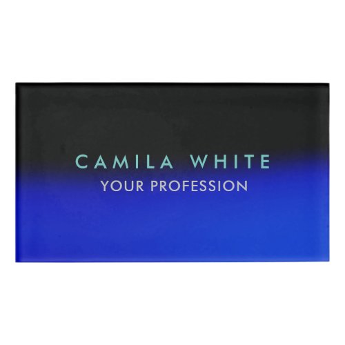 Night Blue Elegant Professional Classy Business Name Tag