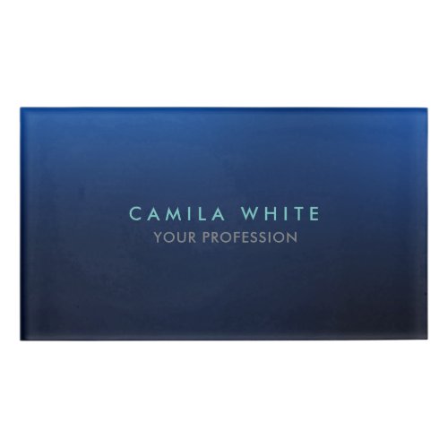 Night Blue Elegant Professional Classy Business Name Tag