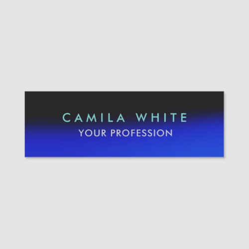 Night Blue Elegant Professional Classy Business Name Tag