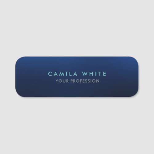 Night Blue Elegant Professional Classy Business Name Tag