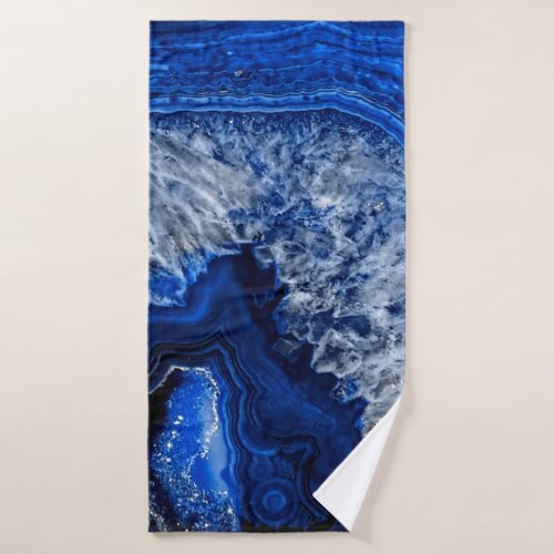 Night Blue Indigo Agate Mineral Quartz Gemstone Bath Towel Set