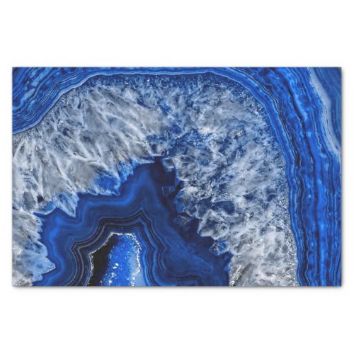 Night Blue Indigo Agate Mineral Quartz Gemstone Tissue Paper