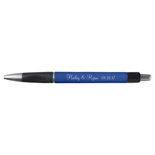 Night Blue Personalized Wedding Favors Pen (Front)