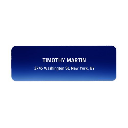 Night Blue Plain Elegant Modern Unique Label