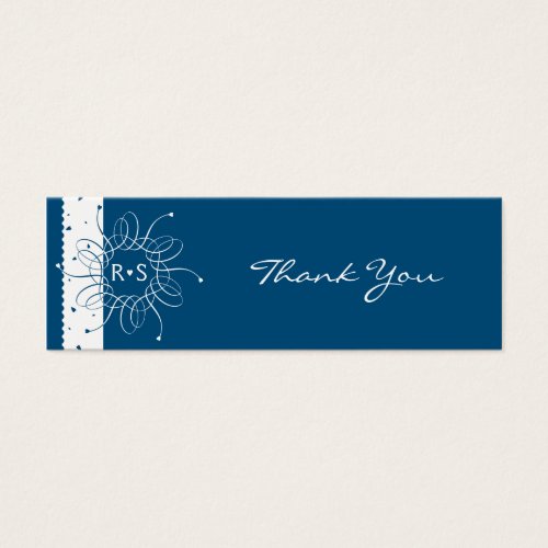 Night Blue Rosette Wedding Thank You Tag Business Cards