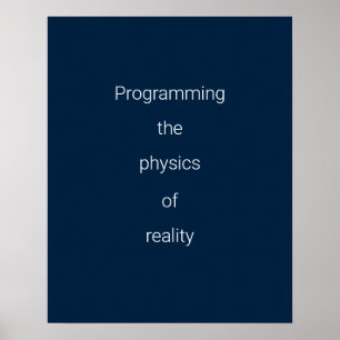 Night Blue White Quantum Art Poster