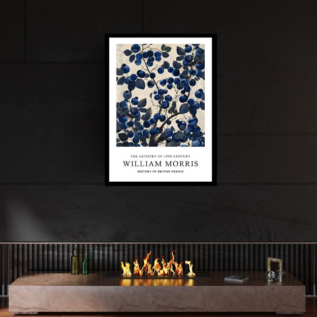 Night blueberries William Morris nouveau Framed Art (Night blueberries William Morris nouveau Framed Art)