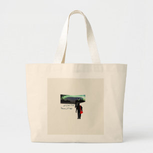 Night Boats Arabic Quote and Skyline Large Tote Bag