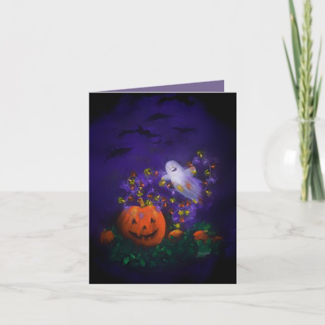 "Night Bright" Halloween Letterpress Thank You Card (Front)