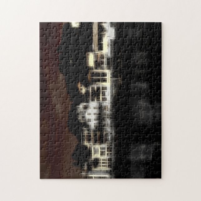Night buildings digital effect of style impression jigsaw puzzle (Vertical)