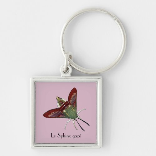 Night Butterfly Moth Vintage Illustrated  Keychain