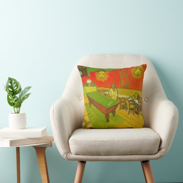 Night Cafe by Vincent van Gogh Throw Pillow (Chair)