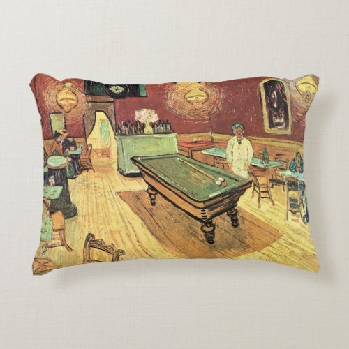 Night Cafe Place Lamartine by Vincent van Gogh Accent Pillow