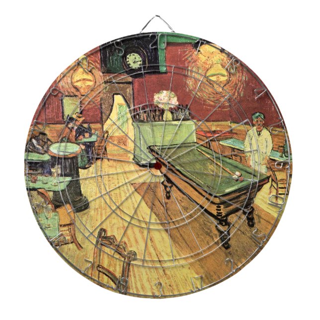 Night Cafe, Place Lamartine by Vincent van Gogh Dartboard With Darts (Front)