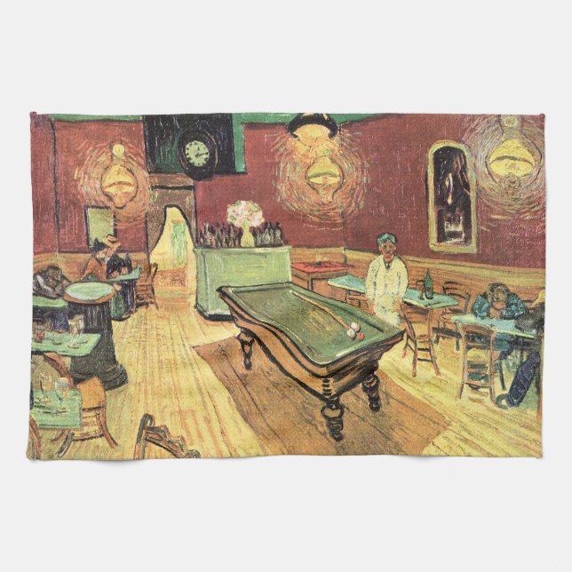 Night Cafe, Place Lamartine by Vincent van Gogh Kitchen Towel (Horizontal)
