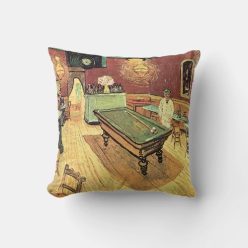 Night Cafe Place Lamartine by Vincent van Gogh Throw Pillow